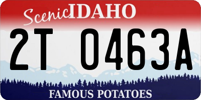 ID license plate 2T0463A