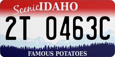 ID license plate 2T0463C