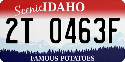 ID license plate 2T0463F