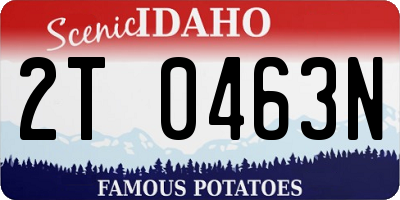 ID license plate 2T0463N