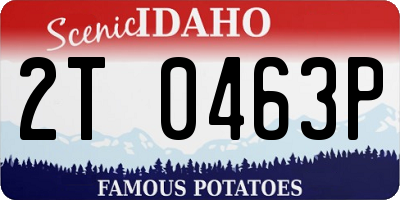 ID license plate 2T0463P