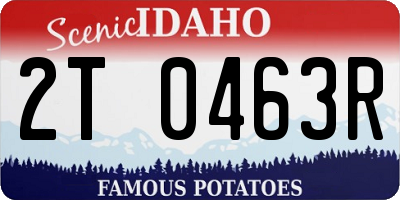 ID license plate 2T0463R