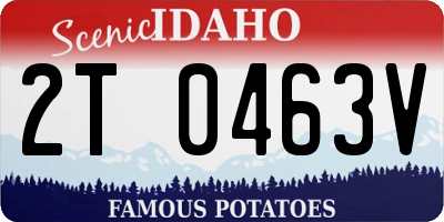 ID license plate 2T0463V