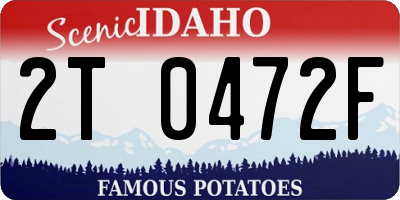 ID license plate 2T0472F