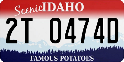 ID license plate 2T0474D