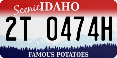 ID license plate 2T0474H