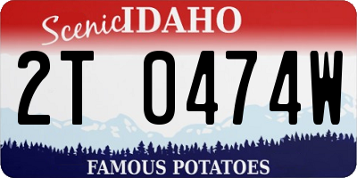 ID license plate 2T0474W