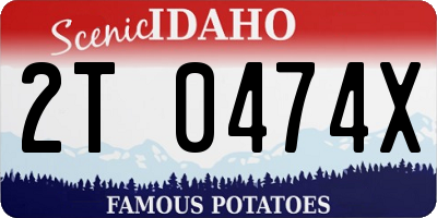 ID license plate 2T0474X