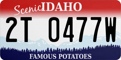 ID license plate 2T0477W