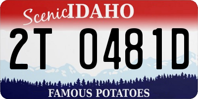 ID license plate 2T0481D