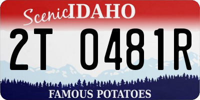 ID license plate 2T0481R