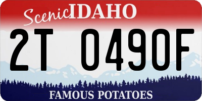 ID license plate 2T0490F