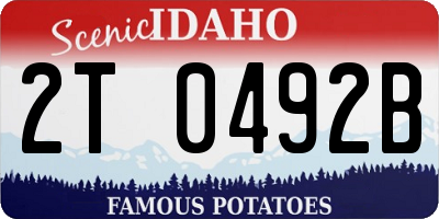 ID license plate 2T0492B