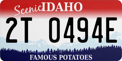 ID license plate 2T0494E