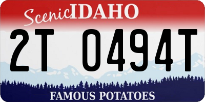 ID license plate 2T0494T