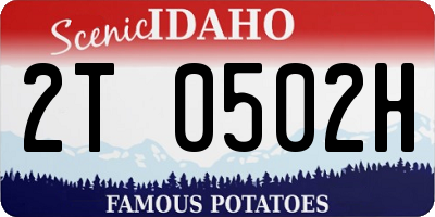 ID license plate 2T0502H
