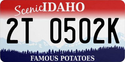 ID license plate 2T0502K
