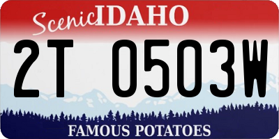 ID license plate 2T0503W