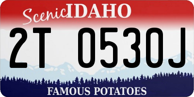ID license plate 2T0530J