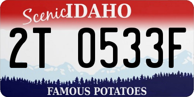 ID license plate 2T0533F
