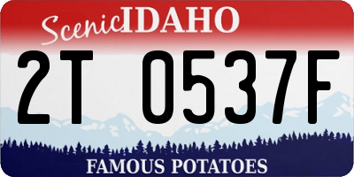 ID license plate 2T0537F