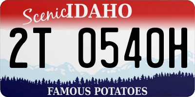 ID license plate 2T0540H