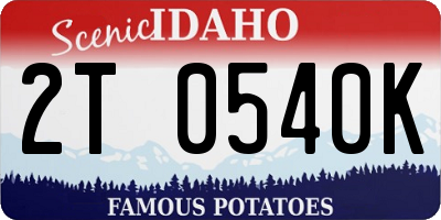 ID license plate 2T0540K