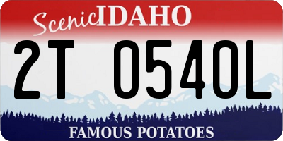ID license plate 2T0540L