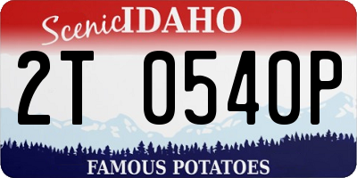 ID license plate 2T0540P