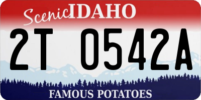 ID license plate 2T0542A