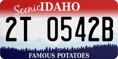 ID license plate 2T0542B