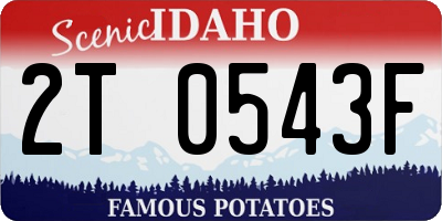 ID license plate 2T0543F