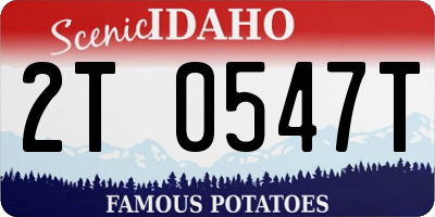 ID license plate 2T0547T