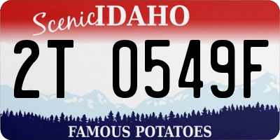 ID license plate 2T0549F