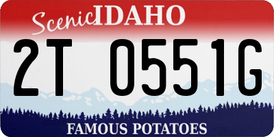 ID license plate 2T0551G