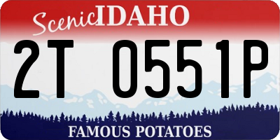 ID license plate 2T0551P