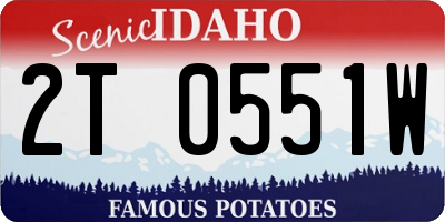 ID license plate 2T0551W