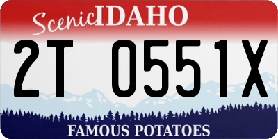 ID license plate 2T0551X