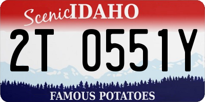 ID license plate 2T0551Y