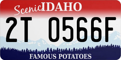 ID license plate 2T0566F