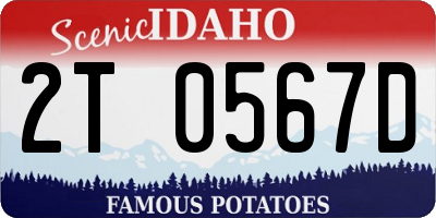ID license plate 2T0567D