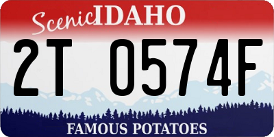 ID license plate 2T0574F