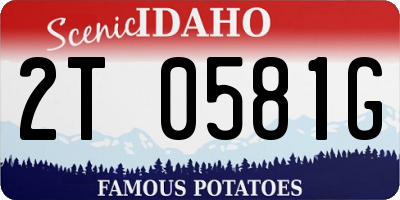 ID license plate 2T0581G