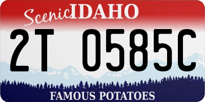 ID license plate 2T0585C