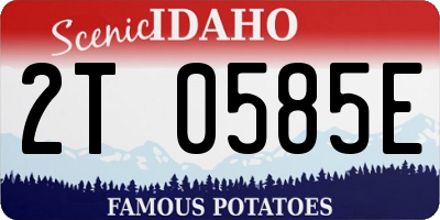 ID license plate 2T0585E