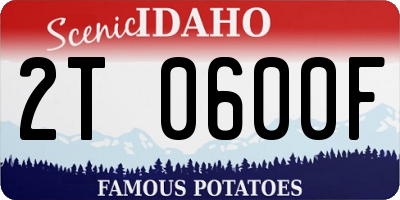 ID license plate 2T0600F