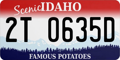 ID license plate 2T0635D