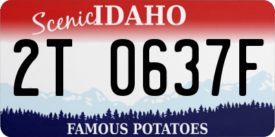 ID license plate 2T0637F