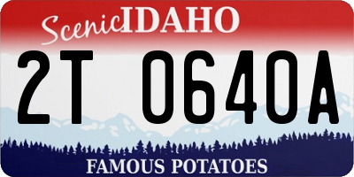 ID license plate 2T0640A