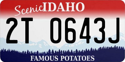 ID license plate 2T0643J